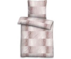 biberna 0003607 Feinbiber Bettwäsche Garnitur mit Kopfkissenbezug (Baumwolle) 1x 135x200 cm + 1x 80x80 cm, nugat