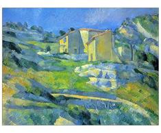ArtPlaza Cezanne Paul - House in The Provence, Dekorative Paneele, Holz, Mehrfarbig, 120 x 1.8 x 90 cm