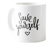 AquaSakura – Save Yourself – 325 ml Keramik Kaffeetasse Teetasse