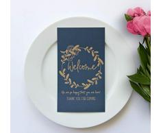 Willkommenskarten für Gäste, Hochzeits-Willkommenskarten für Gäste, 20,3 x 11,4 cm, 25 Stück Tags für Welcome-Taschen, Karten für Hochzeitsgäste, Tischkarten Hochzeit, Tags für Geschenktüten, Willkommenskarten Hochzeit (marineblau)