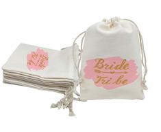 Ankirol 20 Stück Brautstamm Brautparty Geschenktüten aus Baumwolle mit Kordelzug für Brautparty Junggesellinnenabschied Junggesellinnenabschied 5x7