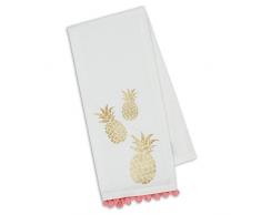 Design Imports Ananas und Palmen Tisch Linens Garten 18 x 28 - Dishtowel Pineapple Pom Pom Printed