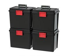 Iris USA UCB-HFB Dokumentenbox, tragbar, wetterfest Briefkasten mit Griff 4 Pack schwarz