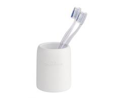 Wenko Zahnputzbecher The Collection Zahnbürstenhalter, für Zahnbürste und Zahnpasta, Ø 8 x 10 cm, weiß