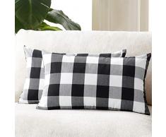 Foindtower Dekorative klassische Buffalo Überwurf-Kissenbezüge Baumwolle neutral kariert kariert kariert Gingham Kissenbezug Casual Rustikal Bauernhaus Modern Retro Dekoration für Sofa Schlafzimmer Stuhl Auto 45,7 x 45,7 cm,