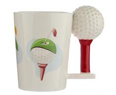Close Up Golf Tasse Ball und Tee 3D - weiß, Bedruckt, 100% Keramik, Fassungsvermögen ca. 350 ml.