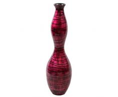 Essential Décor Fußballhose Entrada Collection Lack Bambus Vase mit Line Accent, 31.8 von 21,6 cm, Magenta