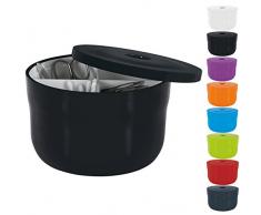 Spirella Kosmetikorganizer Cocco mit individuell verstellbaren Fächern Aufbewahrungsbox für Make Up und Schmuck 15x9cm mit Deckel Schwarz