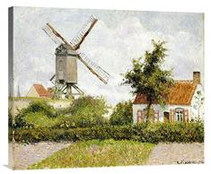 Global Galerie Budget gcs-265352–76,2–360,7 cm Camille Pissarro Windmühle bei Knock Belgien Galerie Wrap Giclée-Kunstdruck auf Leinwand Art Wand