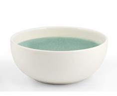 H+H Pengo 3278242 Soleil Salatschüssel, 22 cm, weiß/hellblau