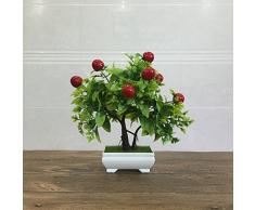 Suyunyuan Flowers Künstliche Früchte Orange Apple Lemon Tree Bonsai für Hochzeit Party Home Dekoration Fake Grün Topf Pflanzen Blumen Ornamente Cherry