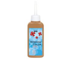 Kreul 40215 - Window Color Clear, Fenstermalfarbe auf Wasserbasis, für glatte Oberflächen wie Glas, Spiegel und Fliesen, 80 ml Malflasche, hellbraun