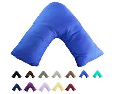 taoson 100% Baumwolle Fadenzahl 300 weiß Chevron Zig Zag voller Länge Reißverschluss Körper Kissen Fall nur Cover kein Einsatz 53,3 x 137,2 cm, baumwolle, V-Royal Blue, V Shaped Pillowcase