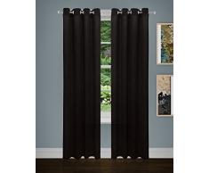 Safdie & Co. 2 Pcs Set Vorhang Panel Knit Spiegellampe modern Badleuchte Crinkle 95L Schwarz