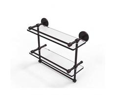 Allied Messing P1000–2 TB/16-gal-vb 40,6 cm Galerie Doppel Glas Regal mit Handtuchhalter Bar, venezianischen Bronze