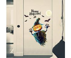 Youyouyu Happy Halloween Wandsticker Kürbisspinne, Fledermaus, Fenster, Zuhause, Party, Dekoration, abnehmbare Wandaufkleber für Wohnzimmer, Klassenzimmer, Büro, Kinderzimmer, Dekoration 3#Halloween