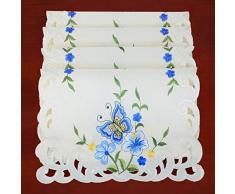 Simhomsen Spring Butterfly und Blumen Tisch Kommode, Läufer, Schal 13 by 19 Place Mats Set of 4 Blau