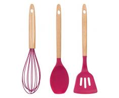 Wenco 553506 Küchenhelfer Silikon-Set, Beere, Wood