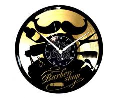 Instant Karma Clocks Wanduhr aus Vinyl LP 33 Instant Karma Geschenkidee Vintage Friseursalon Bellezza Barber Shop (ORO), Leise Silence.