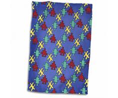 3D Rose Autismus Puzzle Hintergrund Awareness Cause Handtuch Sport Handtuch 15x22