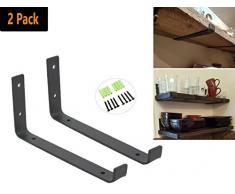 AddGrace Hakenklammern, handgefertigt, geschmiedet, rustikales Metall, Wandregal, Gurt, Winkel Lipby, 0, Schwarz, 25.40 cm