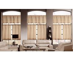 Home Maison Maddie Küchengardine, massiv strukturiert, 58 x 15 cm, 1 Stück, 29 x 36 cm, Weizenfarben