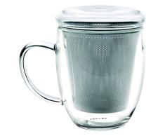 IBILI Teeglas mit Filter 300 ml, Glas, transparent, 6 x 6 x 9 cm, 3-Einheiten