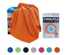 Kühlendes Handtuch, 101,6 x 30,5 cm, sofortiges kühles Sporthandtuch für Nacken, Arme, Männer, Frauen, Sportler, Kinder, Sport, Orange, 40 x 12