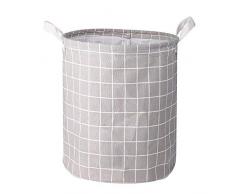 Lanscoe Faltbare Körbe Aufbewahrungsbox Organizer groß Cube zylindrische Leinen für Spielzeug Kinder Haustiere mit Griffen Design B-grau