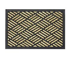 Hamat Boucara Fußmatte für den Innen- oder Außenbereich, Kokosfaser und Gummi, Motiv kariert, 40 x 60 cm