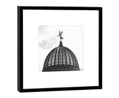 COGNOSCO Fotografie im Holzrahmen: Zitronenpresse Fotodruck-Format 27 x 27 cm-Rahmenfarbe schwarz-Hochwertiges Wandbild, Geschenkidee oder Souvenir aus Dresden, Holz, Weiß, Rahmen