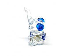 Handgefertigt Mini Blau Elefant (Sit Action) Art Glas geblasen Wild Tier Figur Nr. 4 – Modell y2017