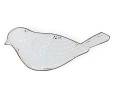 Boston International HHC18945 Serviertablett, Metall, 19,7 x 55,9 cm, White Bird