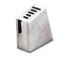 Rockingham Forge Leeres, Schräges Messerblock aus Marmor – Für 5 Messer geeignet, Weiβ