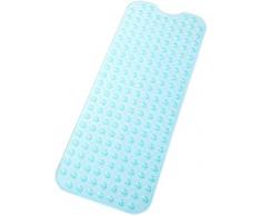 TIKE SMART Badewannenmatte, PVC, rechteckig, Vinyl, Transparent Aqua (Blue-Green), Twin XL