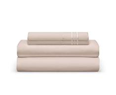 Das Bett Tabelle Club doppelt gebürstet Smart Stoff 1800 Betten – Falten, verblassen, schmutzabweisend – Hypoallergen, Cooling- 4-teiliges Bett-Set, Mikrofaser, cremefarben, King Size