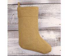 Deluxe Jute Natürliche Bräune Weihnachtsstrumpf hautfarben