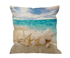 Seestern Kissen Fall von hgod Designs Baumwolle Leinen Strand Seestern Shell Quadratischer Kissenbezug Standard Kissenbezug für Männer Frauen Kinder Home Dekorative Sofa Sessel Schlafzimmer Wohnzimmer 45,7 x 45,7 cm