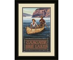 Northwest Art Mall pal-1889 mfgdm PBC Cascade Hohe Seen Planschbecken birchbark Canoers gerahmtes Wandbild Art von Künstler Paul A. lanquist, 13 von 40,6 cm