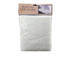 Shinoda Design Center 152,4 cm Elfenbeinfarben rund Blumenmuster Spitze Tisch Overlay