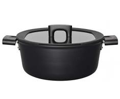 Fiskars Kasserolle mit Deckel, Ø 26 cm, Füllmenge: 5 Liter, Für alle Kochfelder geeignet, Aluminium/Kunststoff, Kratzfest, Antihaftbeschichtung, Hard Face, 1052228