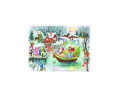 Alexander Taron ADV799 Adventskalender Advent Santa Boot, 36,8 cm H x 26,7 cm B x 0,1 cm, Grün