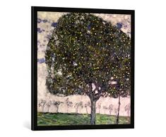 Gerahmtes Bild von Gustav Klimt Der Apfelbaum, 1916, Kunstdruck im hochwertigen handgefertigten Bilder-Rahmen, 70x70 cm, Schwarz matt