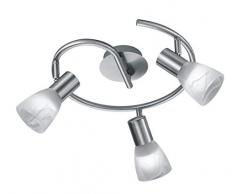 Reality Leuchten Deckenleuchte Visto R82239307, Metall Nickel matt, Glas alabasterfarbig weiß, exkl. 3x E14