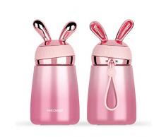 AINAAN Double Stainless Steel Vacuum Girl Thermos Coffee Cup Durable Leakproof BPA Free Travel Office School, 300ml, Pink