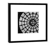 COGNOSCO Fotografie im Holzrahmen: Rotunde Mädler-Passage Fotodruck-Format 27 x 27 cm-Rahmenfarbe schwarz-Hochwertiges Wandbild, Geschenkidee oder Souvenir aus Leipzig, Holz, Weiß, Rahmen
