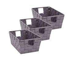 ELAINE KAREN Deluxe Gewebter Gurt Aufbewahrungstasche Regalkorb Small 3pk Dusty Purple