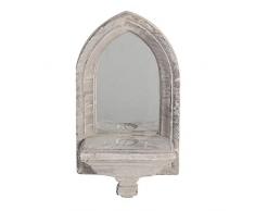 Benjara Wandspiegel mit Zementschutz, Weiß