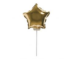 Rayher 87068616 Folienballon, Stern zum Stecken, gold, ø 28cm, für Luftfüllung geeignet