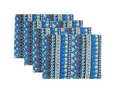 tidetex Boho ländlichen Tisch Tisch-Sets Set 4 Modern Geometrie Wende Bohemia Set 4 Tischset Tisch Matten Deckchen Esstisch Küche Tischset home, baumwolle, D, 11.8x15.7Inch